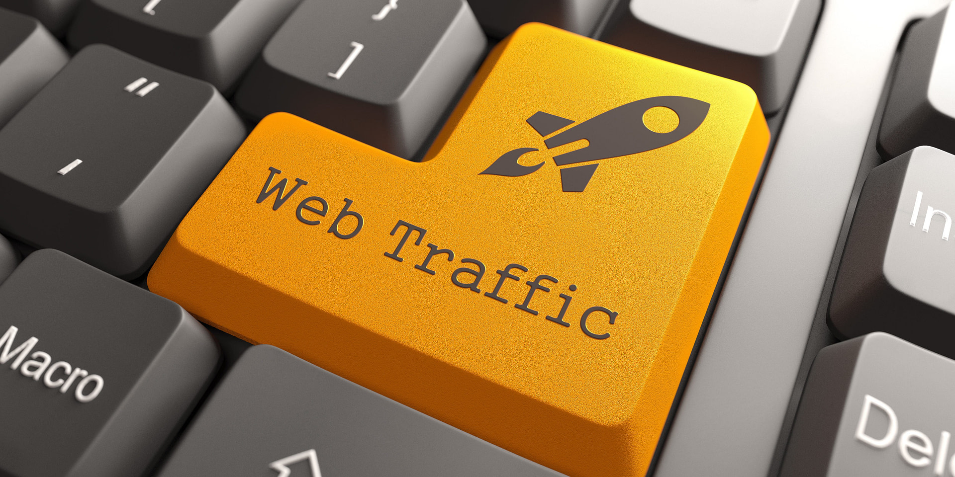 Web traffic with rocket icon orange keyboard Enter key