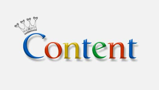 Content is King rainbow text with a crown on the word content.